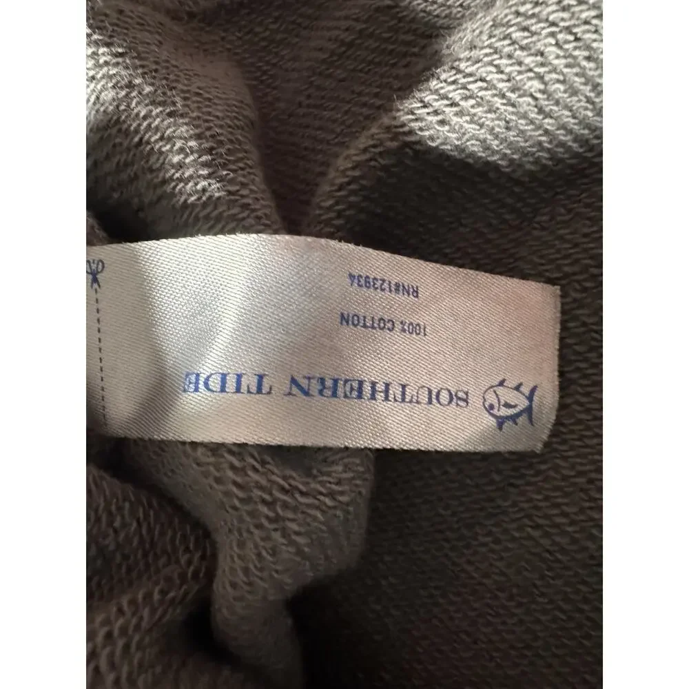 Southern Tide Boys M Gray 1/4 Zip Pullover Sweatshirt Cotton